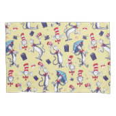 Katze im Hut | Gelbes Muster Kissenbezug (Vorderseite-Links)