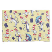 Katze im Hut | Gelbes Muster Kissenbezug (Vorderseite-Rechts)