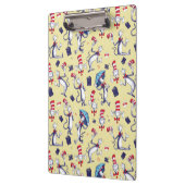 Katze im Hut | Gelbes Muster Klemmbrett (Links)