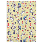 Katze im Hut | Gelbes Muster Klemmbrett (Rückseite)