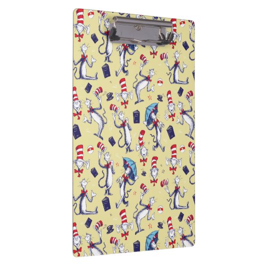 Katze im Hut | Gelbes Muster Klemmbrett (Rechts)