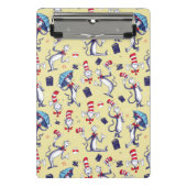 Katze im Hut | Gelbes Muster Mini Klemmbrett (Vorderseite)