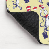 Katze im Hut | Gelbes Muster Mousepad (Ecke)