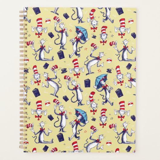 Katze im Hut | Gelbes Muster Planer (Vorderseite)