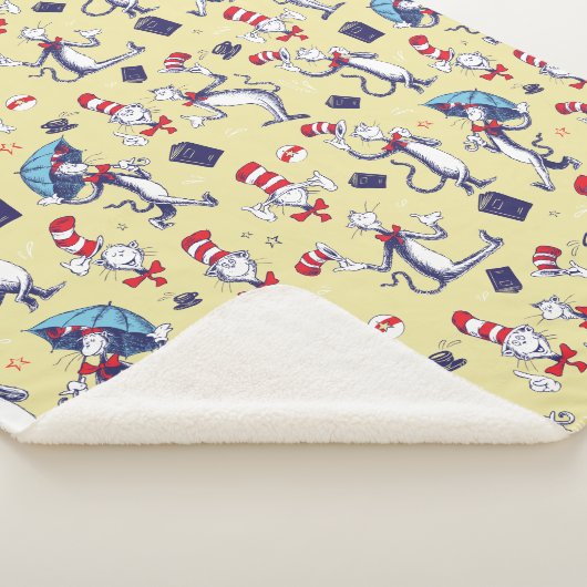 Katze im Hut | Gelbes Muster Sherpadecke (3/4)