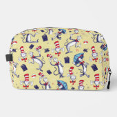 Katze im Hut | Gelbes Muster Waschbeutel (Vorderseite)