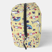 Katze im Hut | Gelbes Muster Waschbeutel (Rechts)