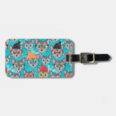 Katze im Hut Gepäckanhänger (Vorderseite horizontal)