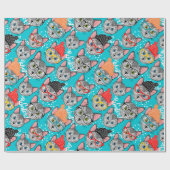 Katze im Hut Geschenkpapier (Flach)