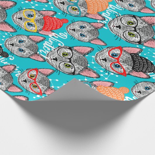 Katze im Hut Geschenkpapier (Ecke)