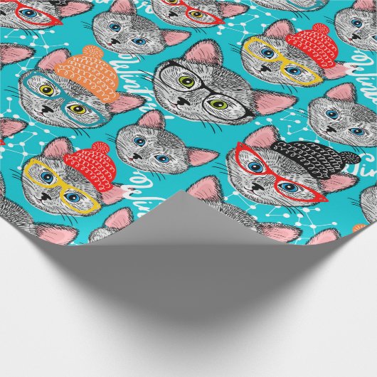 Katze im Hut Geschenkpapier (Ecke)