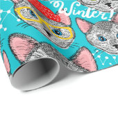 Katze im Hut Geschenkpapier (Rolleneckpunkt)