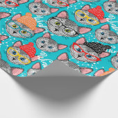 Katze im Hut Geschenkpapier (Ecke)