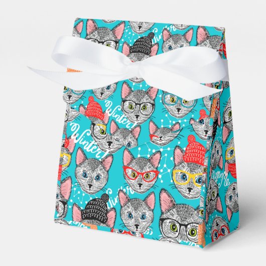 Katze im Hut Geschenkschachtel (Vorderseite)