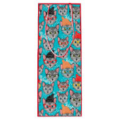 Katze im Hut Geschenktüte Für Weinflaschen (Rückseite)