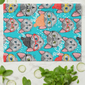 Katze im Hut Geschirrtuch (Gefaltet)
