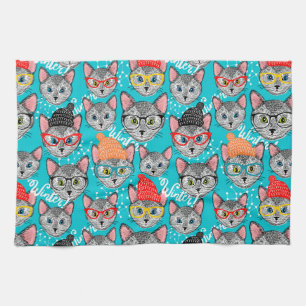 Katze im Hut Geschirrtuch