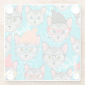 Katze im Hut Glasuntersetzer (Rückseite)