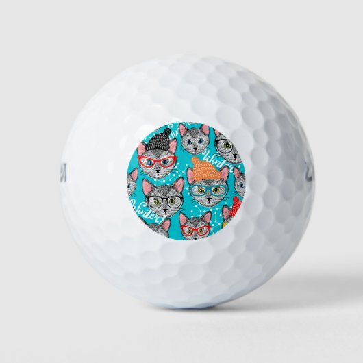 Katze im Hut Golfball (Vorderseite)