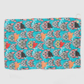 Katze im Hut Golfhandtuch (Horizontal)