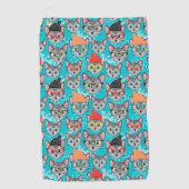 Katze im Hut Golfhandtuch (Vorderseite)