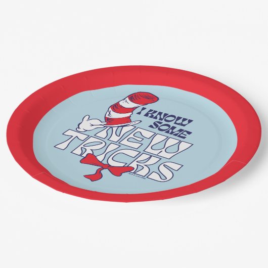 Katze im Hut | Ich kenne einige neue Tricks Pappteller (Schrägansicht)