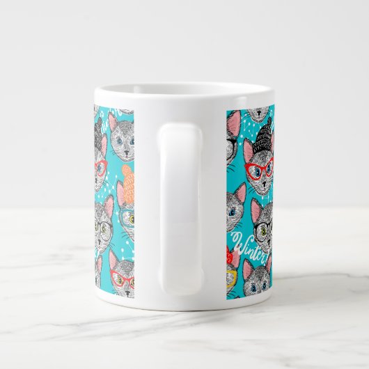 Katze im Hut Jumbo-Tasse (Rückseite)