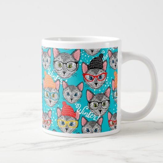 Katze im Hut Jumbo-Tasse (Rechts)