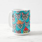 Katze im Hut Kaffeetasse (Vorderseite Links)