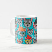 Katze im Hut Kaffeetasse (Vorderseite Links)