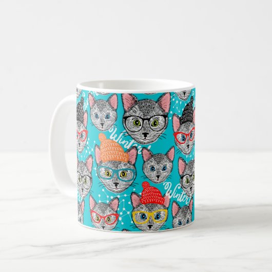 Katze im Hut Kaffeetasse (Vorderseite Links)