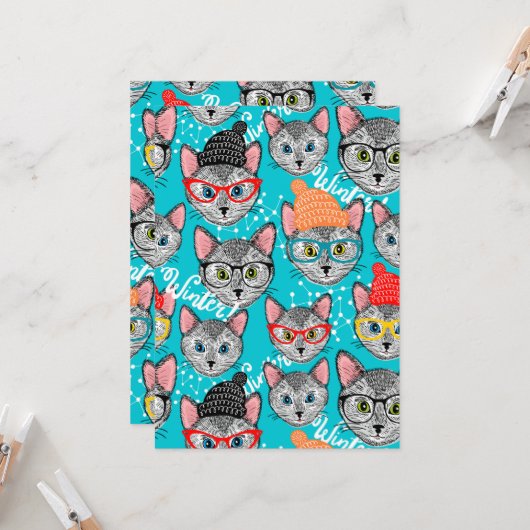 Katze im Hut Karte (Vorderseite/Rückseite Beispiel)