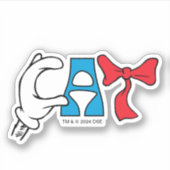 Katze im Hut | Katzentext Aufkleber (Vorderseite)