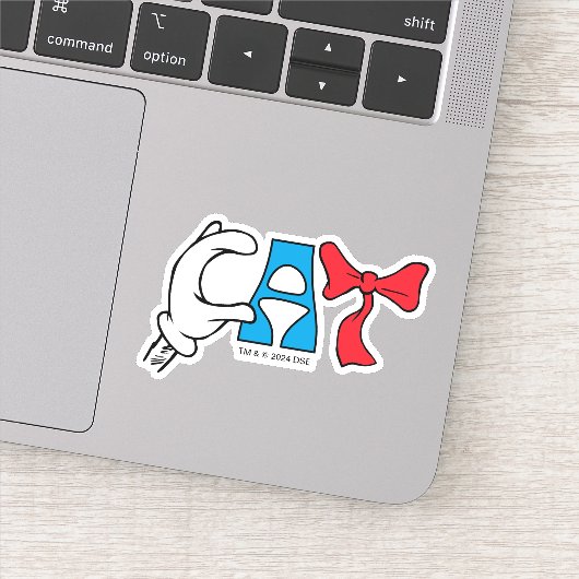 Katze im Hut | Katzentext Aufkleber (Detail)