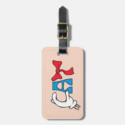 Katze im Hut | Katzentext Gepäckanhänger (Vorderseite vertikal)