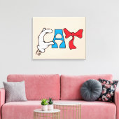 Katze im Hut | Katzentext Leinwanddruck (Insitu (Wohnzimmer))