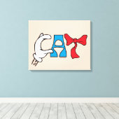 Katze im Hut | Katzentext Leinwanddruck (Insitu (Holzboden))