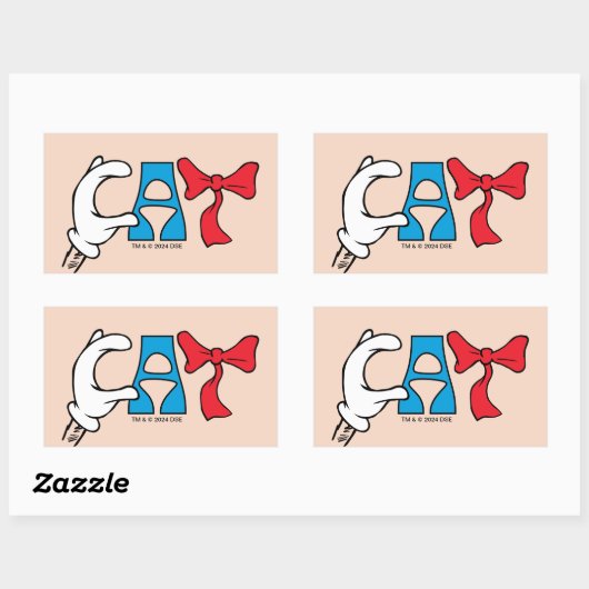 Katze im Hut | Katzentext Rechteckiger Aufkleber (Blatt)