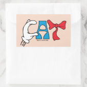 Katze im Hut | Katzentext Rechteckiger Aufkleber (Tasche)