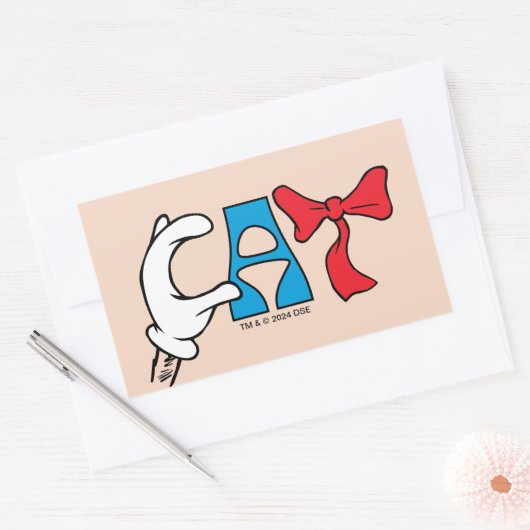 Katze im Hut | Katzentext Rechteckiger Aufkleber (Umschlag)