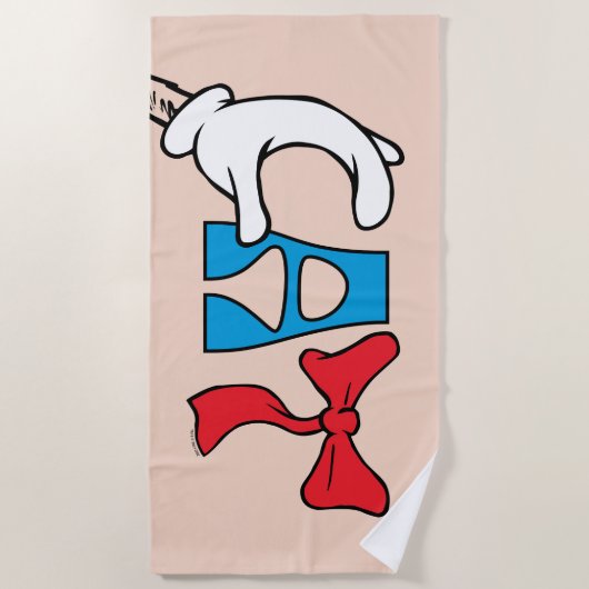 Katze im Hut | Katzentext Strandtuch (Vorderseite)