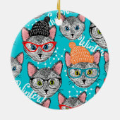 Katze im Hut Keramik Ornament (Hinten)