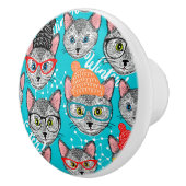 Katze im Hut Keramikknauf (Rechts)