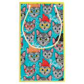 Katze im Hut Kleine Geschenktüte (Rückseite)