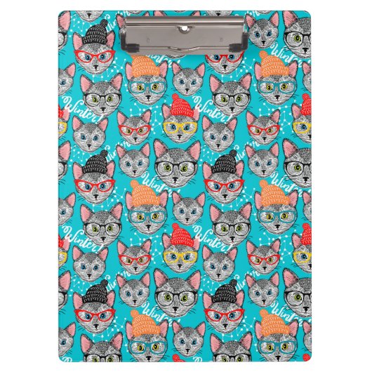 Katze im Hut Klemmbrett (Vorderseite)