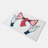 Katze im Hut | Krawatte zum Zeichenketten von Katz Fußmatte (Schrägansicht)