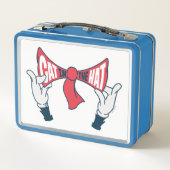 Katze im Hut | Krawatte zum Zeichenketten von Katz Metall Brotdose (Rückseite)