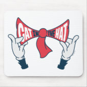 Katze im Hut | Krawatte zum Zeichenketten von Katz Mousepad (Vorne)