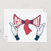 Katze im Hut | Krawatte zum Zeichenketten von Katz Postkarte (Vorne/Hinten)