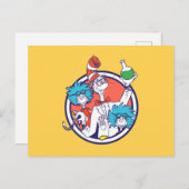 Katze im Hut & Labrador Tech One Labrador Tech Two Postkarte (Vorne/Hinten)